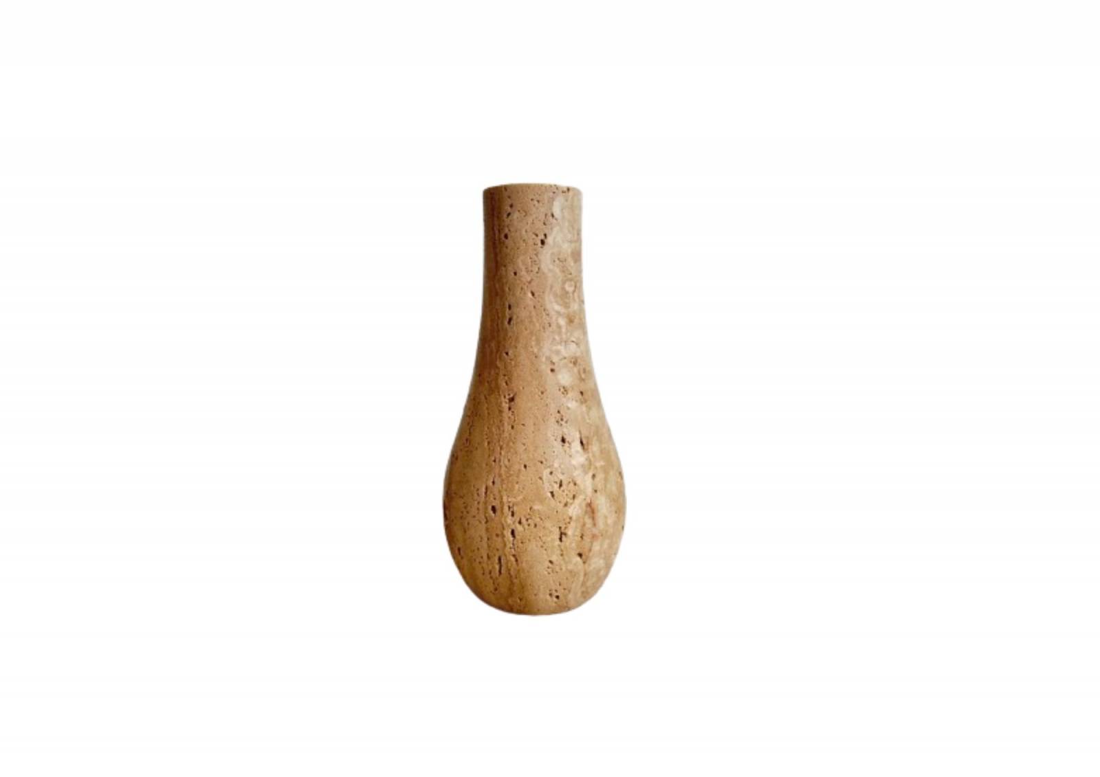 Vase porte-fleurs en travertin beige, accessoire décoratif en pierre naturelle pour intérieur élégant – Eos Carrelage