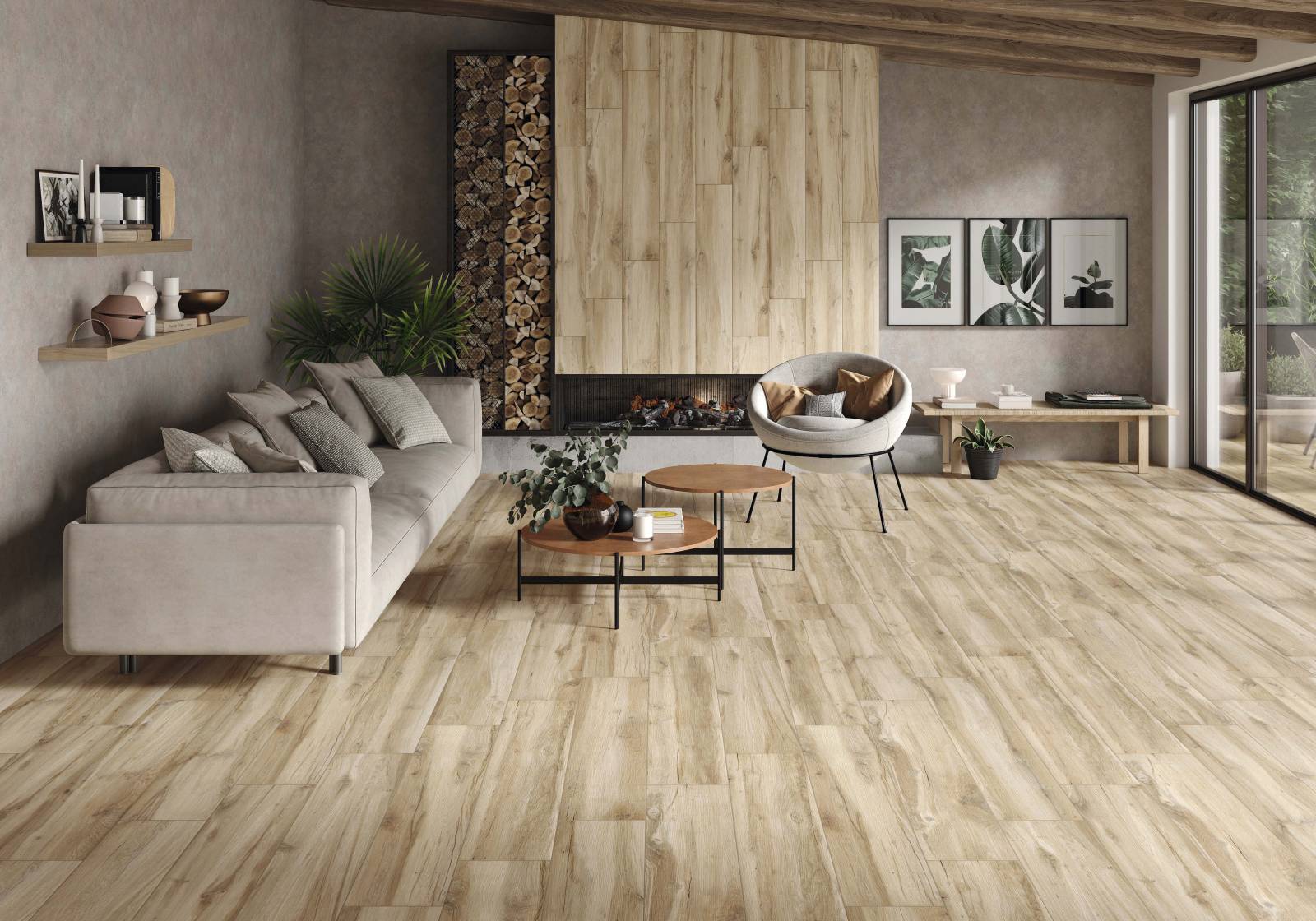 Carrelage antidérapant imitation  bois , lame de 20x120 R11 , Gamme Roble de chez Eos carrelage Martigues