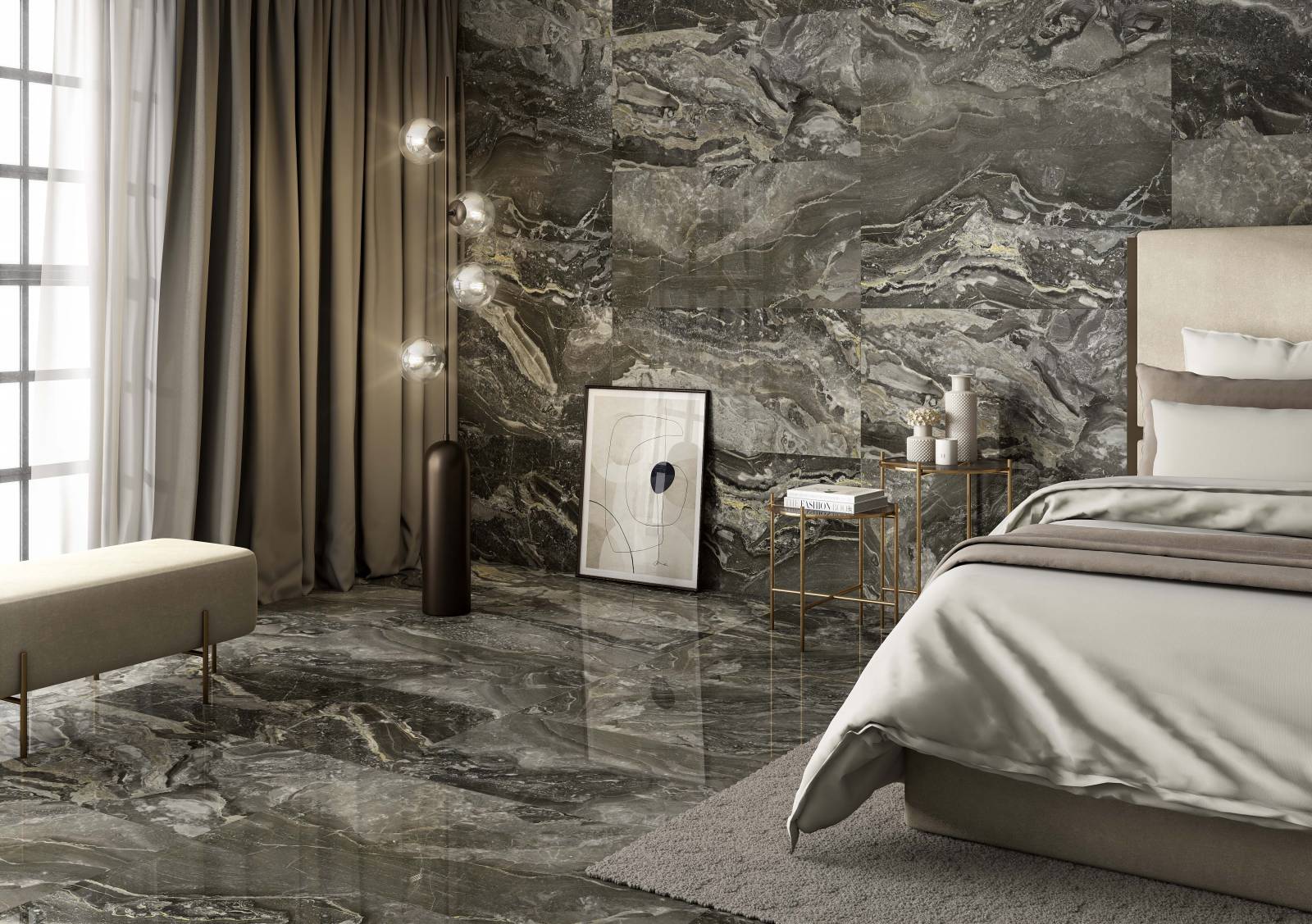 carrelage marbre noir , gold reference trilogy proche de nimes