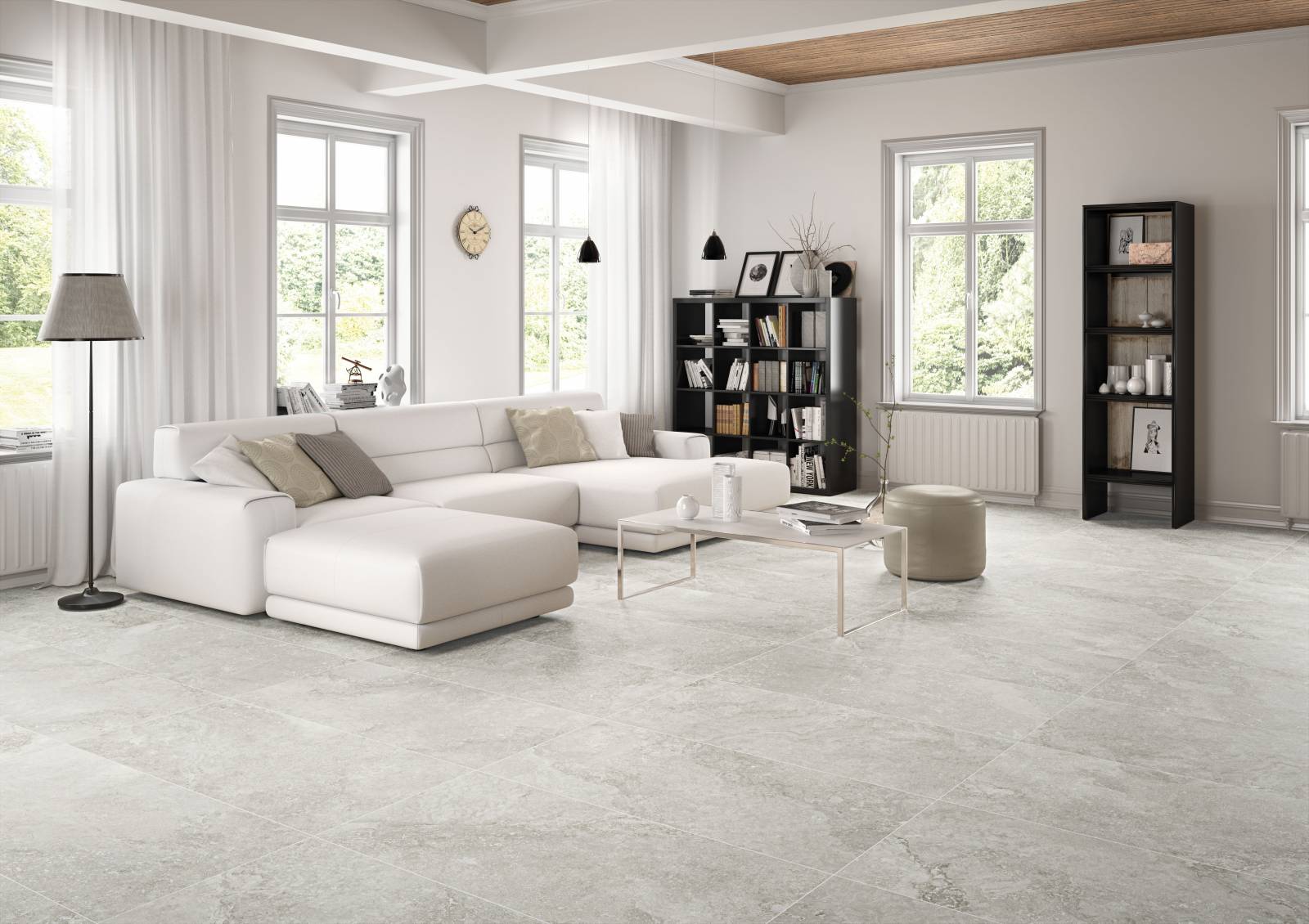 Carrelage sans entretien effet travertin grès cérame rectifié chez Eos Carrelage dans les Bouches du Rhône gamme Rockstone