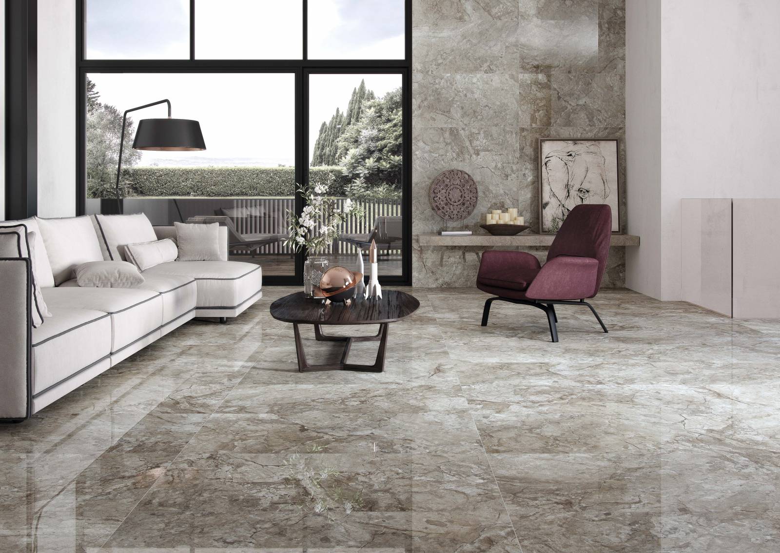 carrelage stream effet pierre naturel beige ou gris en finition mat et polie Antibes