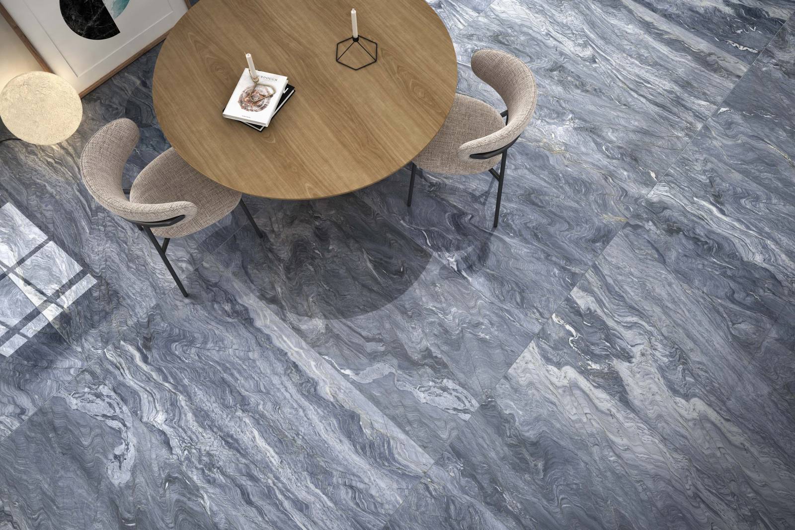 carrelage sunshine bleu polie effet marbre proche de saint Tropez