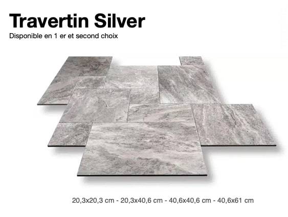 travertin gris silver intérieur 1er choix de chez eos carrelage Marseille