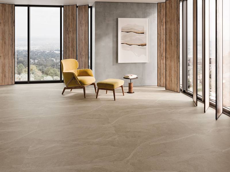 Carrelage grand format 60x120 effet mat antidérapant R11 gamme Creta pour terrasse en extérieur Aubagne dans les Bouches du Rhône