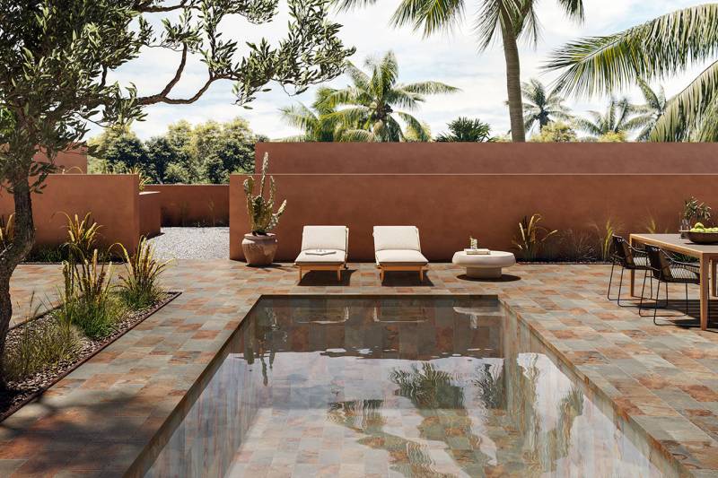 Carrelage effet Bali Red Fos-sur-Mer