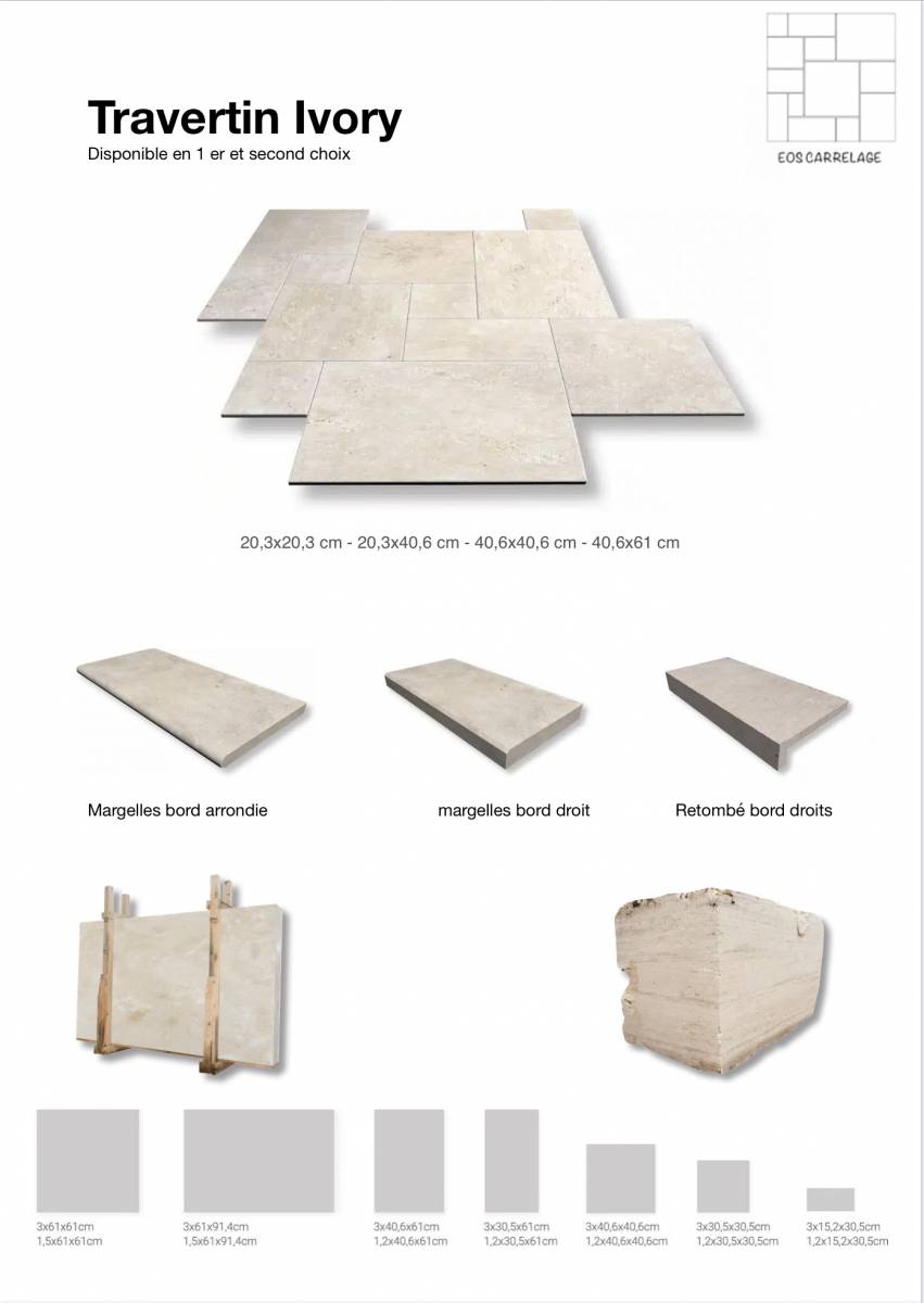 Gammes Travertin de chez eos carrelage martigues , Fos sur mer  , istres