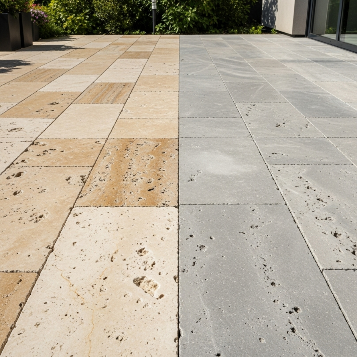 Quelle est la différence entre travertin Light Mix et Silver pour un extérieur ?